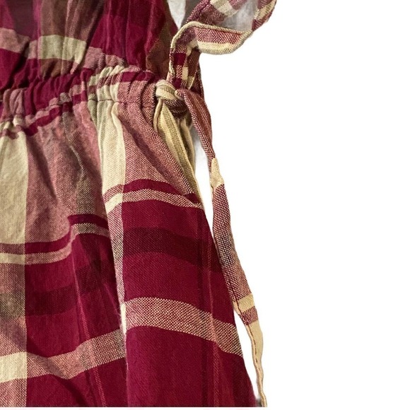 Oh Baby Maternity Size Large Red/Tan Plaid Button-up Shirt Tunic By Motherhood - Picture 11 of 12